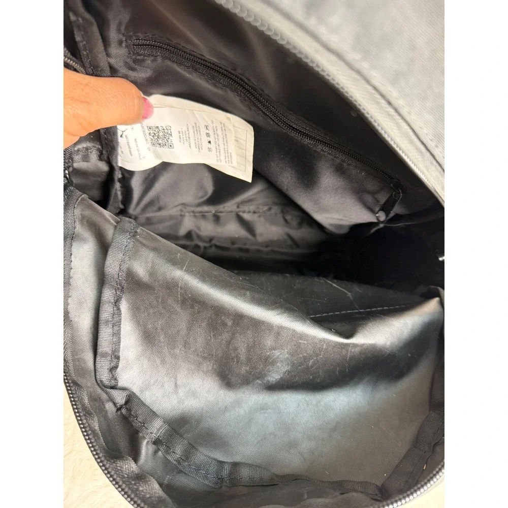 Puma Mini Backpack Black Iridescent Holographic Logo Branded Straps PV1615